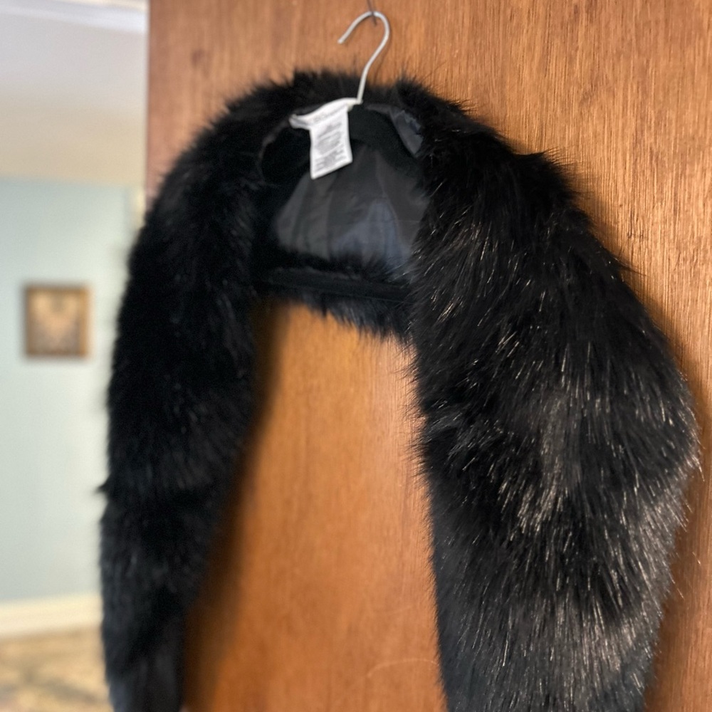 BCBGeneration Black Faux Fur Wrap